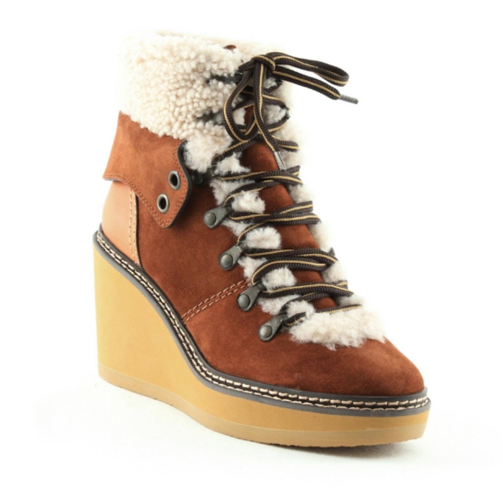 See by Chloe Women's Eileen Suede Hiking Shearling Boots